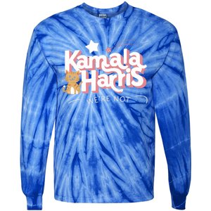 Kamala Harris WeRe Not Going Back Cat Design Gift Tie-Dye Long Sleeve Shirt