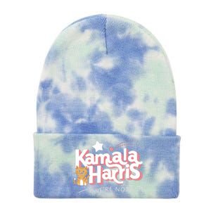 Kamala Harris WeRe Not Going Back Cat Design Gift Tie Dye 12in Knit Beanie