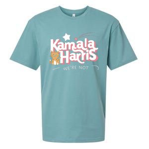 Kamala Harris WeRe Not Going Back Cat Design Gift Sueded Cloud Jersey T-Shirt