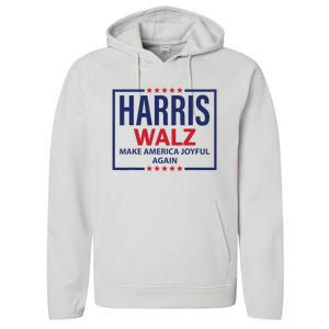 Kamala Harris Walz Make America Joyful 2024 Design Performance Fleece Hoodie