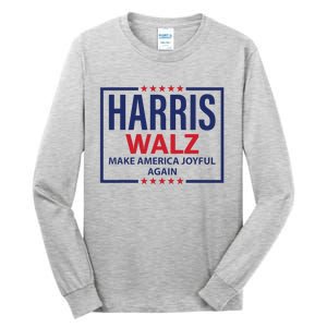 Kamala Harris Walz Make America Joyful 2024 Design Tall Long Sleeve T-Shirt