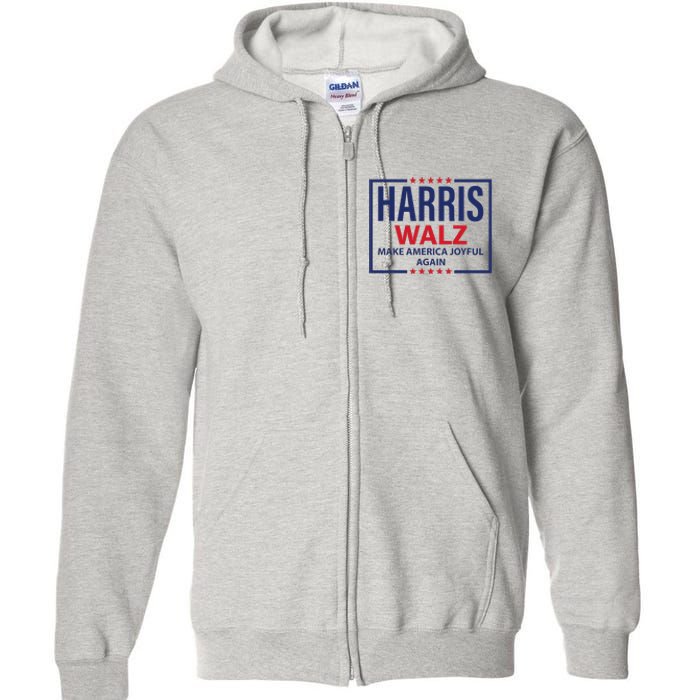 Kamala Harris Walz Make America Joyful 2024 Design Full Zip Hoodie