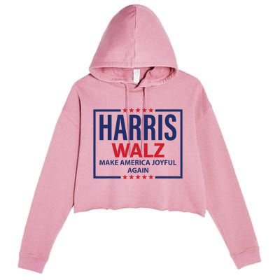 Kamala Harris Walz Make America Joyful 2024 Design Crop Fleece Hoodie