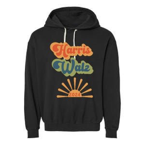 Kamala Harris Walz 2024 Garment-Dyed Fleece Hoodie