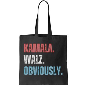 Kamala Harris Walz Obviously Tote Bag