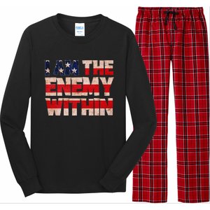 Kamala Harris Walz 2024 I Am The Enemy Within Long Sleeve Pajama Set