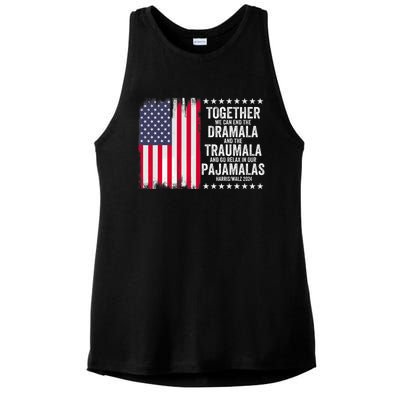 Kamala Harris Walz 2024 We Can End Dramala Traumala Ladies PosiCharge Tri-Blend Wicking Tank