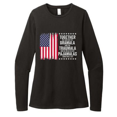 Kamala Harris Walz 2024 We Can End Dramala Traumala Womens CVC Long Sleeve Shirt