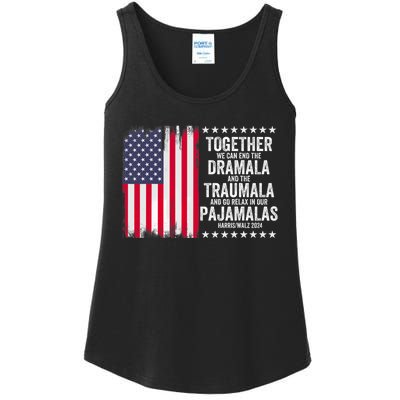 Kamala Harris Walz 2024 We Can End Dramala Traumala Ladies Essential Tank