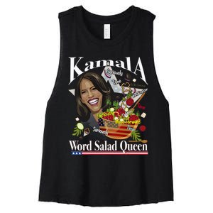 Kamala Harris Word Salad Queen Funny Women's Racerback Cropped Tank