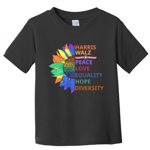 Kamala Harris Waltz Peace Love Equality Hope Diversity Toddler T-Shirt