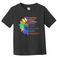 Kamala Harris Waltz Peace Love Equality Hope Diversity Toddler T-Shirt