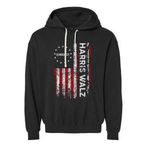 Kamala Harris Walz 2024 Harris Waltz Vp President 47th Flag Garment-Dyed Fleece Hoodie