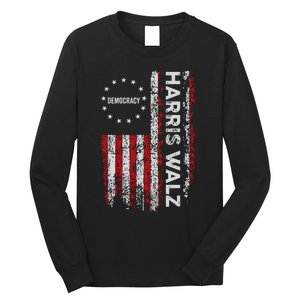 Kamala Harris Walz 2024 Harris Waltz Vp President 47th Flag Long Sleeve Shirt