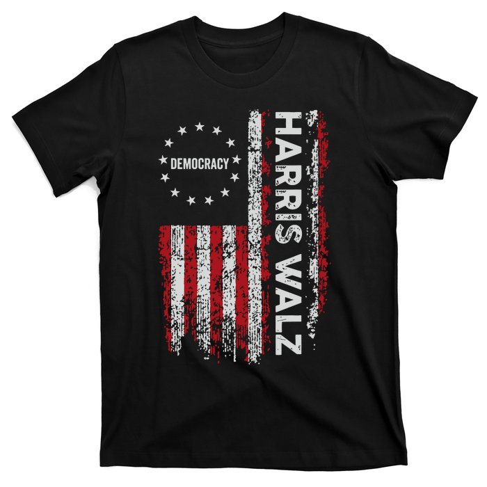 Kamala Harris Walz 2024 Harris Waltz Vp President 47th Flag T-Shirt