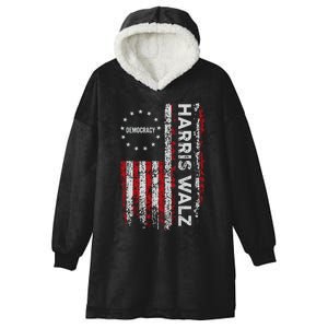 Kamala Harris Walz 2024 Harris Waltz Vp President 47th Flag Hooded Wearable Blanket