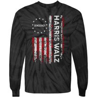 Kamala Harris Walz 2024 Harris Waltz Vp President 47th Flag Tie-Dye Long Sleeve Shirt