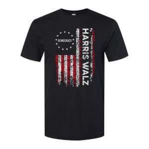 Kamala Harris Walz 2024 Harris Waltz Vp President 47th Flag Softstyle CVC T-Shirt