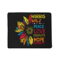 Kamala Harris Walz Peace Love Equality Hope Diversity Mousepad