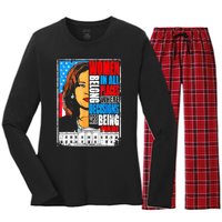 Kamala Harris Women Belong In Place Where Decisions Are Made Women's Long Sleeve Flannel Pajama Set 