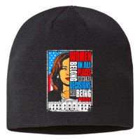 Kamala Harris Women Belong In Place Where Decisions Are Made Sustainable Beanie