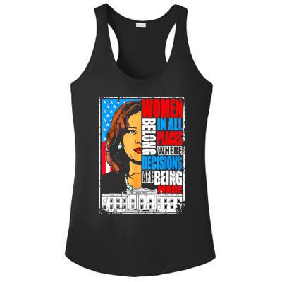 Kamala Harris Women Belong In Place Where Decisions Are Made Ladies PosiCharge Competitor Racerback Tank