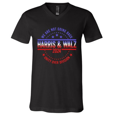 Kamala Harris Waltz 2024 We Are Not Going Back V-Neck T-Shirt