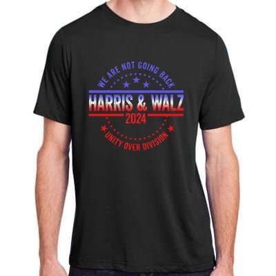 Kamala Harris Waltz 2024 We Are Not Going Back Adult ChromaSoft Performance T-Shirt