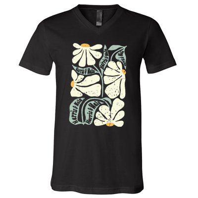 Kamala Harris Waltz Hand Drawn Flower Brighter Tomorrow 2024 V-Neck T-Shirt