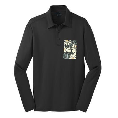 Kamala Harris Waltz Hand Drawn Flower Brighter Tomorrow 2024 Silk Touch Performance Long Sleeve Polo