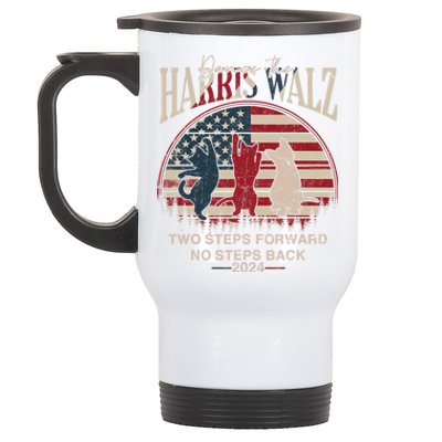 Kamala Harris Walz 2024 Waltz Dance 2 Steps Forward Not Back Stainless Steel Travel Mug