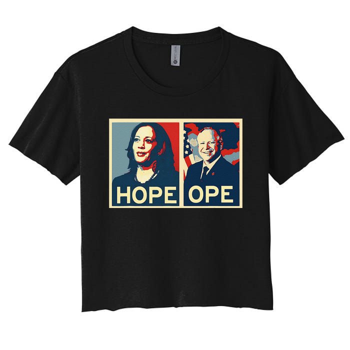 Kamala Hope Walz Ope Harris Walz 2024 Ope Vice President Gift Women's Crop Top Tee