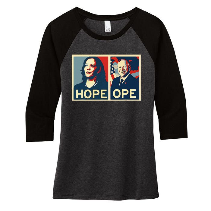 Kamala Hope Walz Ope Harris Walz 2024 Ope Vice President Gift Women's Tri-Blend 3/4-Sleeve Raglan Shirt