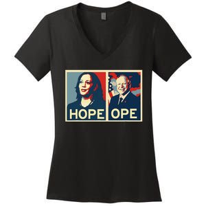 Kamala Hope Walz Ope Harris Walz 2024 Ope Vice President Gift Women's V-Neck T-Shirt