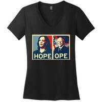 Kamala Hope Walz Ope Harris Walz 2024 Ope Vice President Gift Women's V-Neck T-Shirt