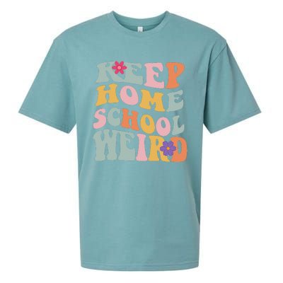 Keep Homeschool Weird Funny Homeschool Mom Retro Groovy Sueded Cloud Jersey T-Shirt