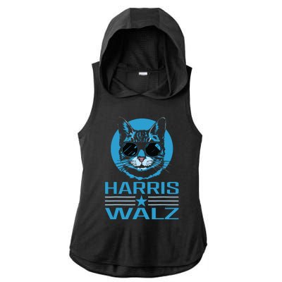 Kamala Harris Walz Harris Waltz 2024 Democratic Vp President Ladies PosiCharge Tri-Blend Wicking Draft Hoodie Tank