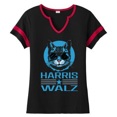 Kamala Harris Walz Harris Waltz 2024 Democratic Vp President Ladies Halftime Notch Neck Tee