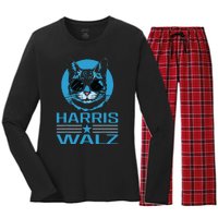 Kamala Harris Walz Harris Waltz 2024 Democratic Vp President Women's Long Sleeve Flannel Pajama Set 