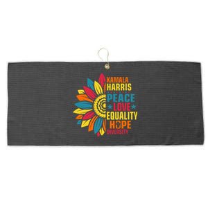 Kamala Harris Waltz Peace Love E Hope Diversity Large Microfiber Waffle Golf Towel