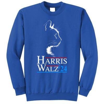 Kamala Harris Walz Waltz 2024 Vp President Funny Cat Ladies Gift Sweatshirt