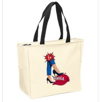 Kamala Harris With High Heels Stepping On Red Hat 2024 Zip Tote Bag