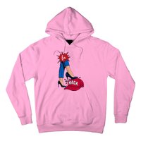 Kamala Harris With High Heels Stepping On Red Hat 2024 Hoodie