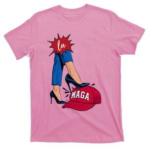 Kamala Harris With High Heels Stepping On Red Hat 2024 T-Shirt