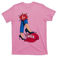 Kamala Harris With High Heels Stepping On Red Hat 2024 T-Shirt