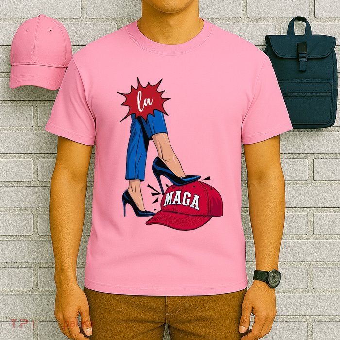 Kamala Harris With High Heels Stepping On Red Hat 2024 T-Shirt