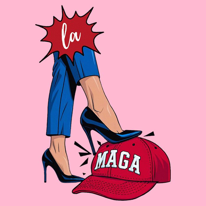 Kamala Harris With High Heels Stepping On Red Hat 2024 Magnet