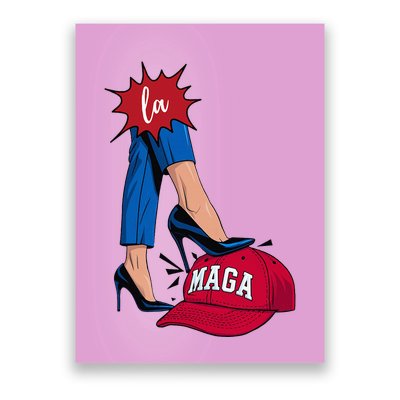 Kamala Harris With High Heels Stepping On Red Hat 2024 Poster