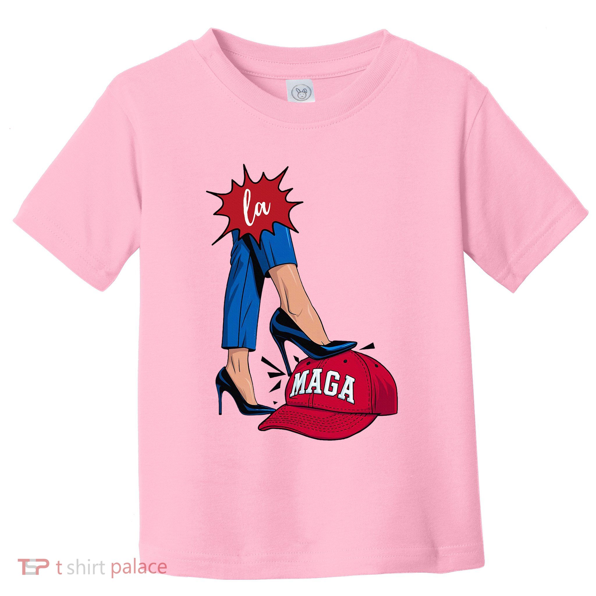 Kamala Harris With High Heels Stepping On Red Hat 2024 Toddler T-Shirt