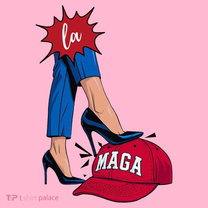 Kamala Harris With High Heels Stepping On Red Hat 2024 Short Acrylic Beanie